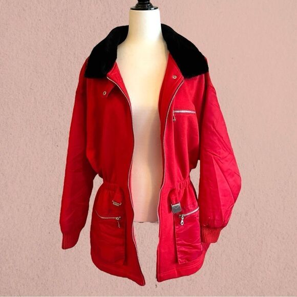 Vintage Liz Claiborne red cinched waist jacket - Picture 2 of 9